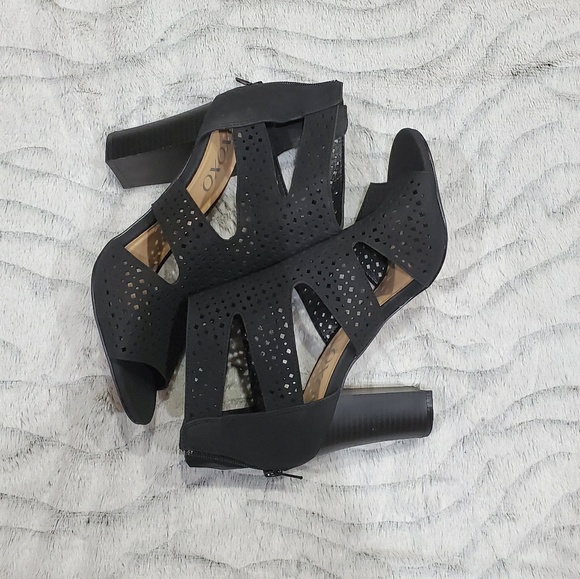 COPY - XOXO BLACK BEAMER ANKLE BOOTIE SANDAL SZ. 8 - Picture 4 of 8